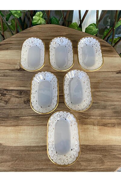 GÜRCÜGLASS Dantel Model 6`lı Cam Kahvaltı Sunum Çerezlik Seti