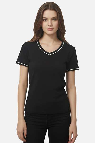 Fila Γυναικείο μπλουζάκι casual Portello Slim με λαιμόκοψη σε σχήμα V Faw1166.80010