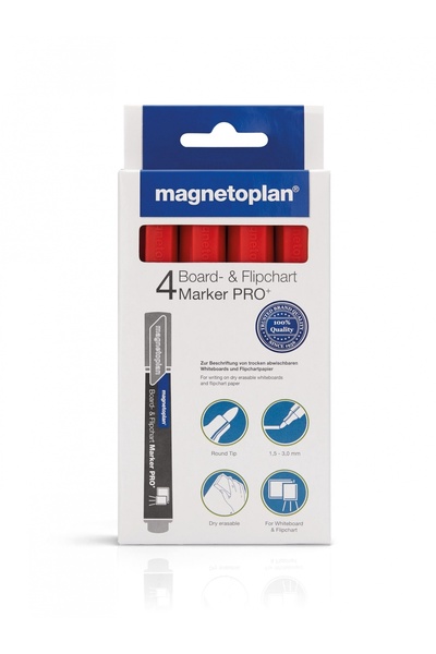 Magnetoplan Whiteboard marker, red, 4/set