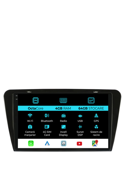 NavStore Navigatie Dedicata Skoda Octavia 3 (2013-2018), 10Inch, 4Gb Ram, 64G...