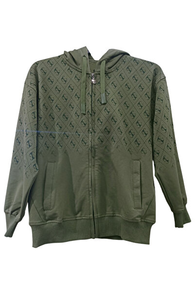 İrem Çocuk Giyim Khaki Color Cardigan with Letter Pattern on Boys/Girls' Side...