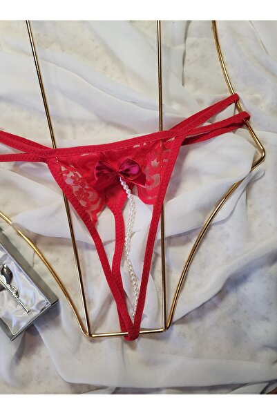G&H UNDERWEAR Love Seri İncili String Tanga Külot (Gül kutusu hediyesi)