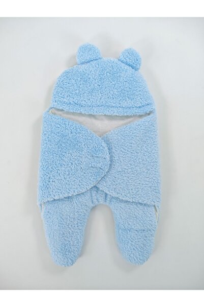Tomuycuk 0-6 Months Fiber-Eared Plush Baby Swaddle Welsoft Fabric Newborn Sleeping Bag
