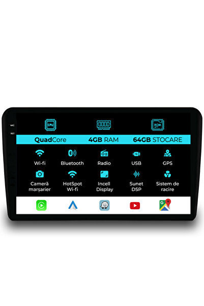 NavStore Ειδικό σύστημα πλοήγησης Audi A3 8P (2003-2013), QuadCore, 9 ίντσες,...