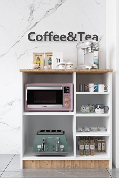 ESYAH KAHVE KÖŞESİ - ÇOK AMAÇLI DOLAP - AHŞAP/BEYAZ