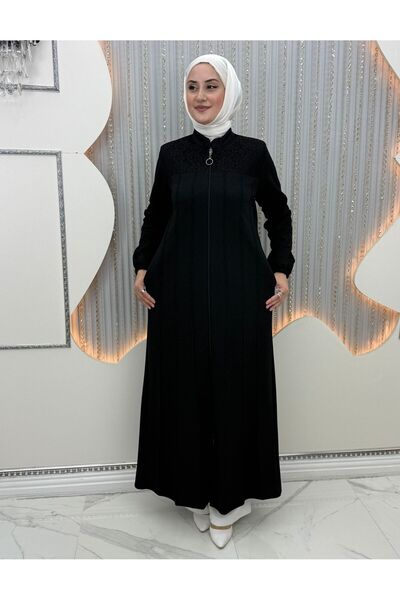 QUAWEAR Φορέα με λαιμόκοψη με πλαϊνές τσέπες και λεπτομέρεια από δαντέλα με φερμουάρ