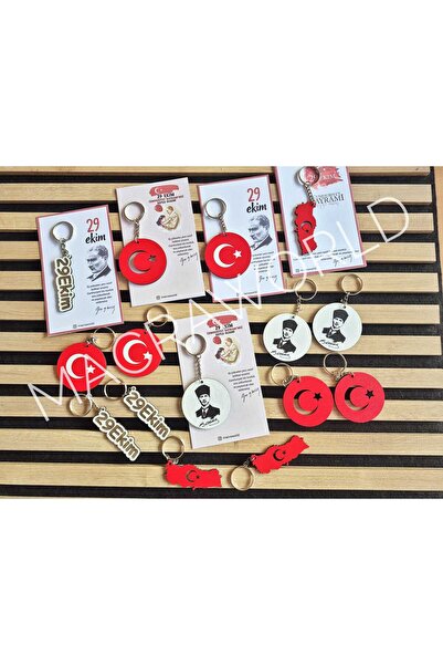29 Ekim Cumhuriyet Bayramı Kartlı Hediye Anahtarlık / Çanta Süsü (10 ADET)