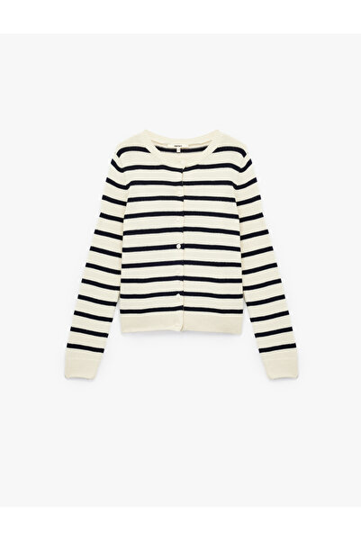 Koton Довгорукава кофта з ґудзиками, велосипедним коміром і смужками