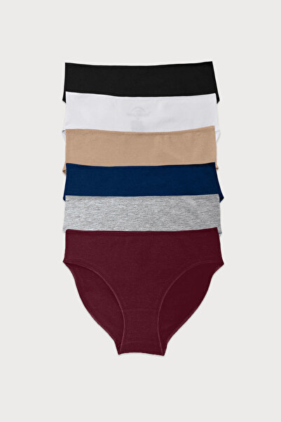 Malabadi Chiloți colorați pentru femei, pachet de 6, modal, cu formă strânsă, cu talie medie, 187