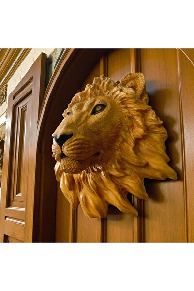 asilglow El Yapımı Aslan Kafası Duvar Dekoru-taş Tozu Biblo 18 X 20 Cm