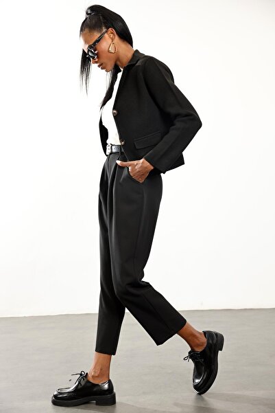 5in1Canpolat Black Knitwear Jacket 1276