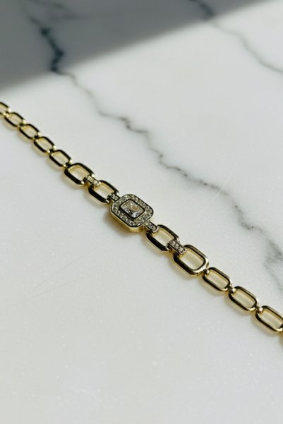 Tupek Store Gold Color Stone Women's Steel Bracelet