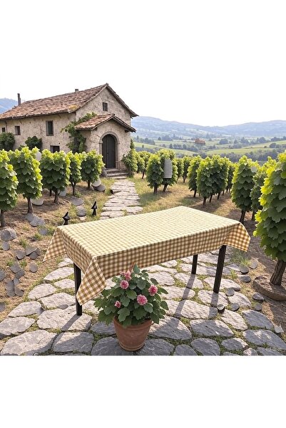 Exve Exclusive Гірчичний класичний візерунок у клітинку Бавовняна тканина Екологічна наметна скатертина для кемпінгу 150 x 100 см