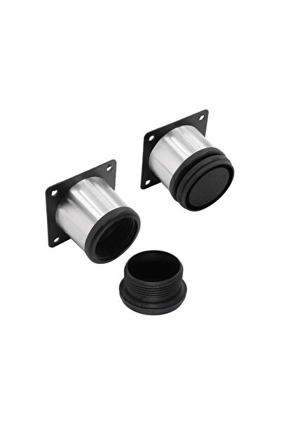 OEM Set 4 steel furniture legs, chrome plated, 50mm diameter, H50mm