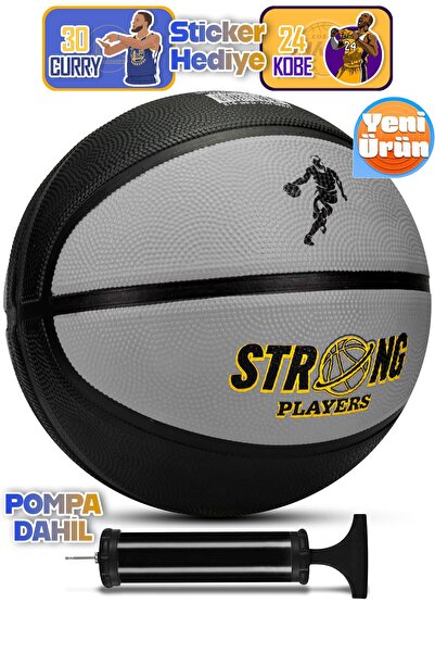 Telvesse Strong Basketbol Topu Pompalı Full Kauçuk Dayanıklı Deep Channel Kab...