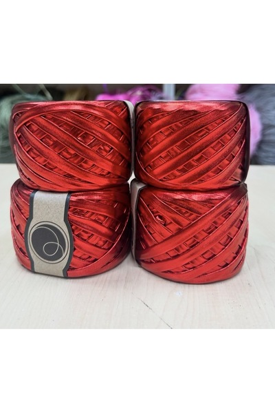 dmtbutik METALİK DERİ İP KIRMIZI ÇANTA VE CÜZDAN -1 ADET