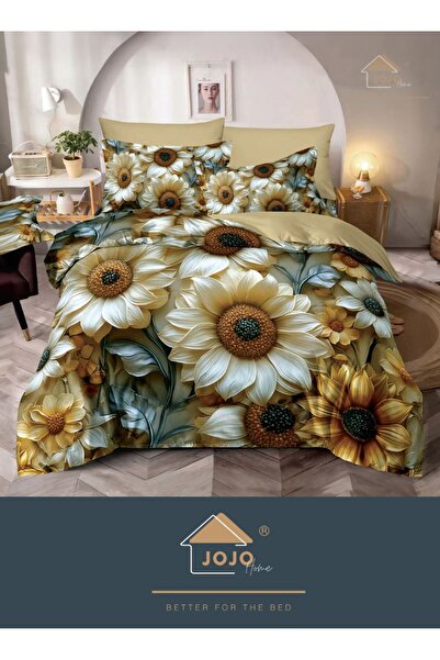 JOJO HOME 5D bedding, digital print, 6 pieces, fitted sheet, Flowers