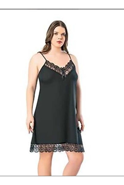 wear treasure Cămașă de noapte KOTA DANTELLİ MĂRIME MARE (SE POTRIVĂ LA 80-105 KG)