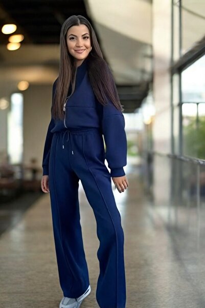 QUB CLUB Γυναικείο σετ αθλητικής φόρμας με κουκούλα με 3 κλωστές