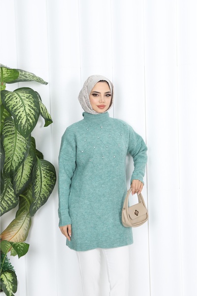 NİSUM MODA Stoned Knitwear Tunic