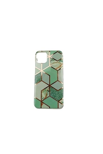SOHO Protective Case for Apple iPhone 11 Pro Soft IMD TPU Marble Geometric Green