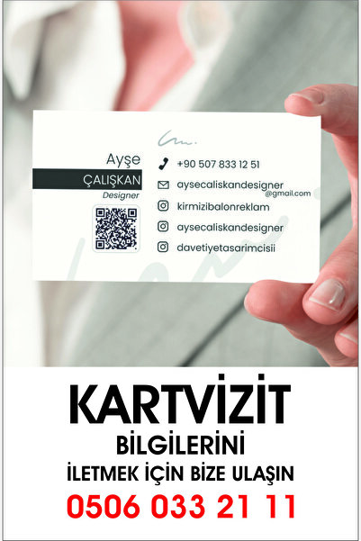 aysecaliskandesigner Kişiye Özel Kartvizit Tasarımı ve Baskısı – 100 Adet – 3...
