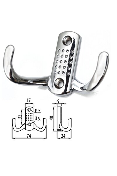 GTV Set of 5 Furniture Hangers, Metal B0 K23 01, Chrome