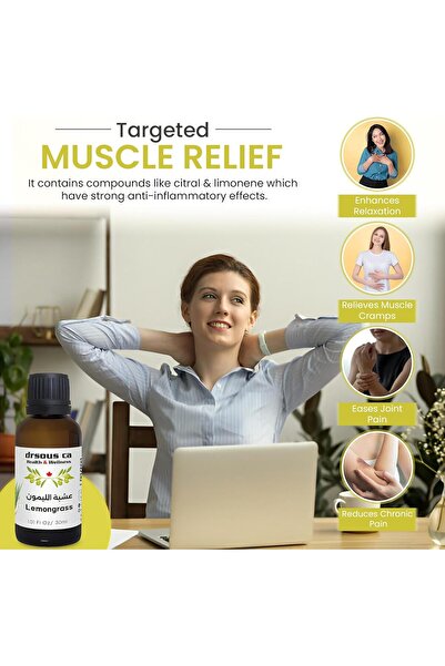 dr sous Drsous Ca Organic Lemongrass Essential Oil - 30 ml (100% Cold Pressed)