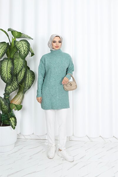 NİSUM MODA Stoned Knitwear Tunic