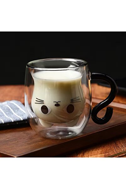 MİMOZA PARK Double Wall Cup with Cats, Mug with Double Walls, 300 ml