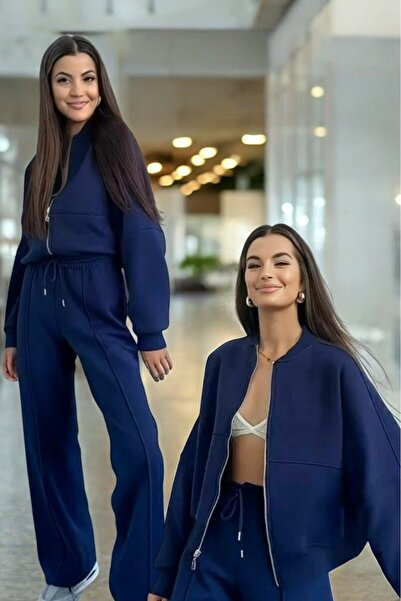 QUB CLUB Γυναικείο σετ αθλητικής φόρμας με κουκούλα με 3 κλωστές