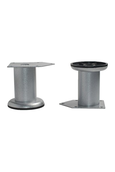 IDEAL FEROLUC Adjustable metal leg for furniture, H=80 mm, Ø 42 mm, aluminum finish