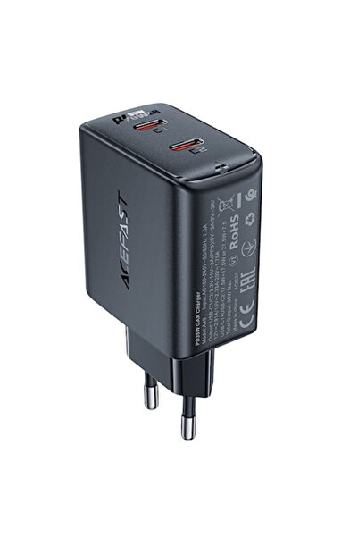 Acefast Încărcător rapid dual USB-C GaN de 35 W (ștecăr UE) - Negru