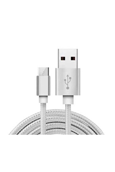 Bibilel High Quality Micro USB Data Cable for Samsung, Huawei, HTC, Allview - 3 meters, Silver