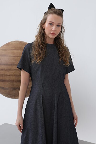 Soul فستان دينم نسائي متوسط الطول - 32308ELB - كحلي