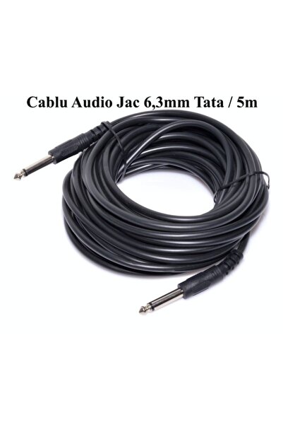 OEM Black 5 m cable with 6.3 mm male Jack to 6.3 mm male Jack