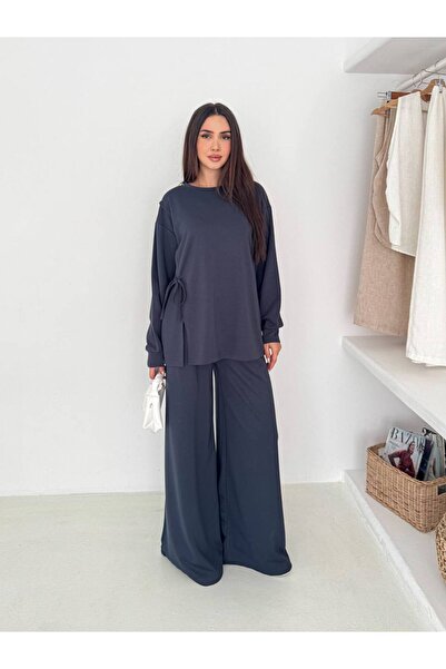 By Kuzey Aras Modal Fabric Tie Detail Double Suit