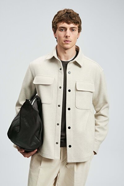 Lufian 112120261 Andre Men's Knitted Jacket Ecru