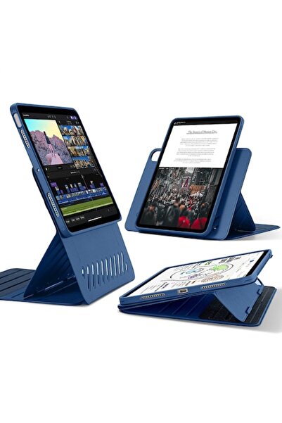 SOFAL Husă H454 pentru iPad Air 4/5/6 — Poliuretan/Policarbonat/TPU, Albastră