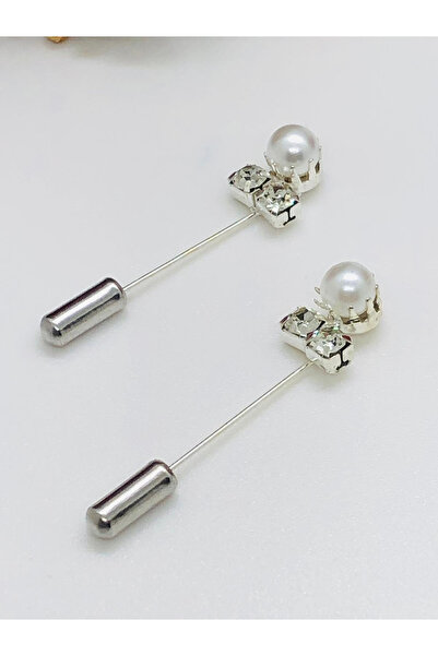 İnDerin Scarf Pin with Stone Locking Mechanism, Can Be Attached to a Scarf for Promises, Engagements, or Weddings, Set of 2