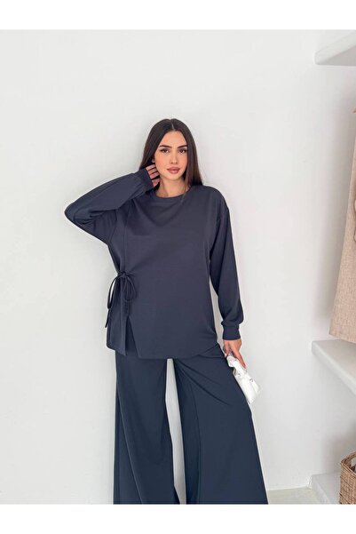 By Kuzey Aras Modal Fabric Tie Detail Double Suit