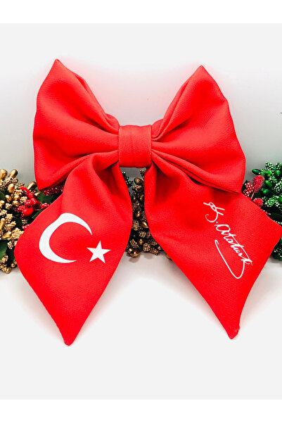 İnDerin مشبك يدوي بتصميم العلم الأحمر للعيد، مشبك أوتوماتيكي من القماش الناعم...