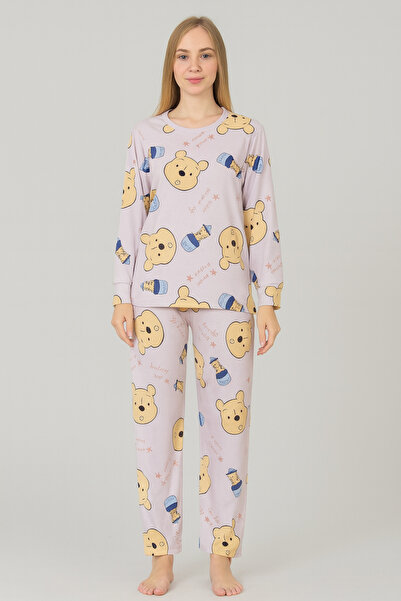 Silona Homewear Σετ πιτζάμες με μακριά μανίκια με στάμπα Bear Pooh