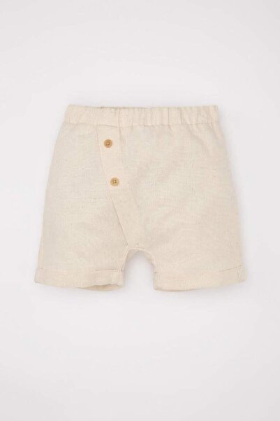 DeFacto Baby Boy 2-Piece Set Linen Short Sleeve T-Shirt Shorts (24 Sm)