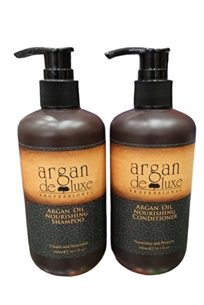 Argan Deluxe شامبو300مل وبلسم300مل فاخر بزيت الارغان المغربي من ارغان ديلوكس