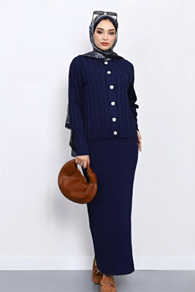 hayal giyim Knitwear Skirt 2-Piece Set - Navy Blue