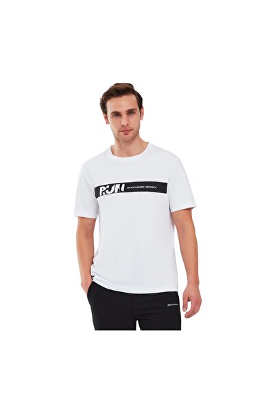 SKECHERS Graphic T-Shirt m Short Sleeve Men's White Tshirt S241009-100