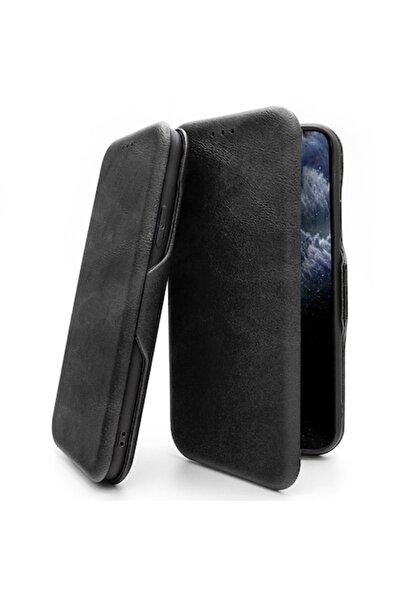 SOFAL Husă cu clapă pentru OnePlus 12R, piele ecologică, neagră