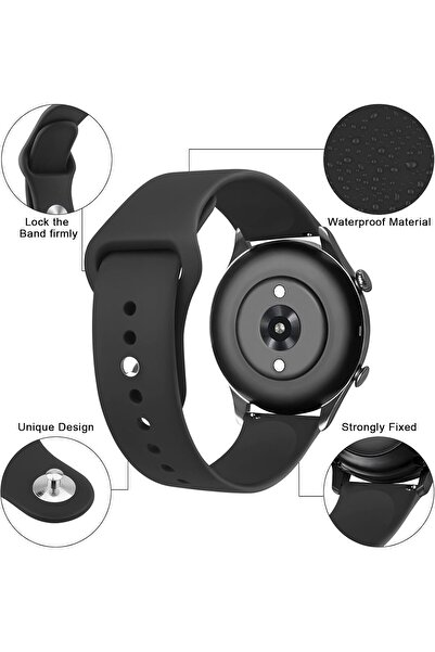 Generic 22mm Quick Release Silicone Replacement Band for Amazfit GTR 4/GTR 3 Pro/GTR 3/GTR 2e/GTR 2/G Black