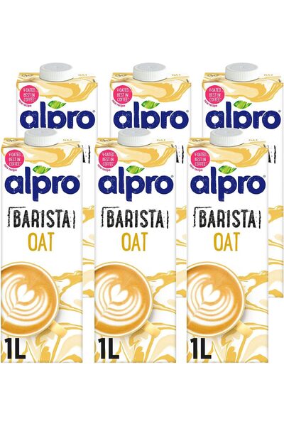 Alpro Oat Barista Drink, 100% Plant-Based, Lactose & Dairy Free - Pack of 6 x 1L
